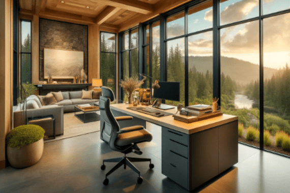 Oregon Custom Built Home with Home Office