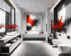 Modern Bathroom with Splash of Red